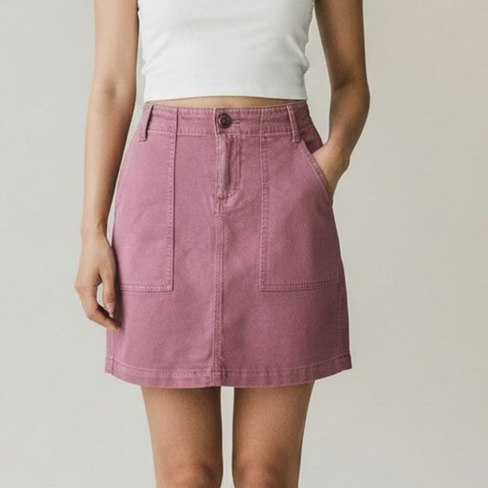 Liverpool Pink Soft Brushed Cargo Cotton Blend Mini Skirt Women's Size 6 NWT
